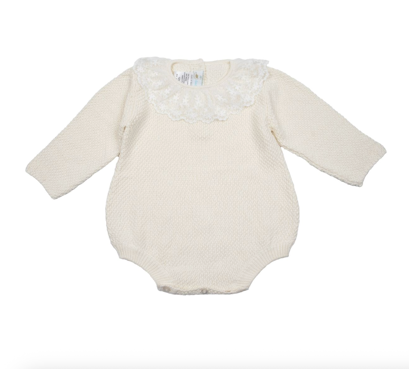 Lace Collar Knit Bubble Romper from Anderson Parker