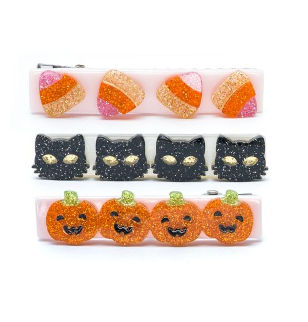 Cat Candy Corn & Pumpkin Hair Clips from Anderson Parker