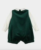 Holly Jolly Velvet Boy Overall - Green from Anderson Parker