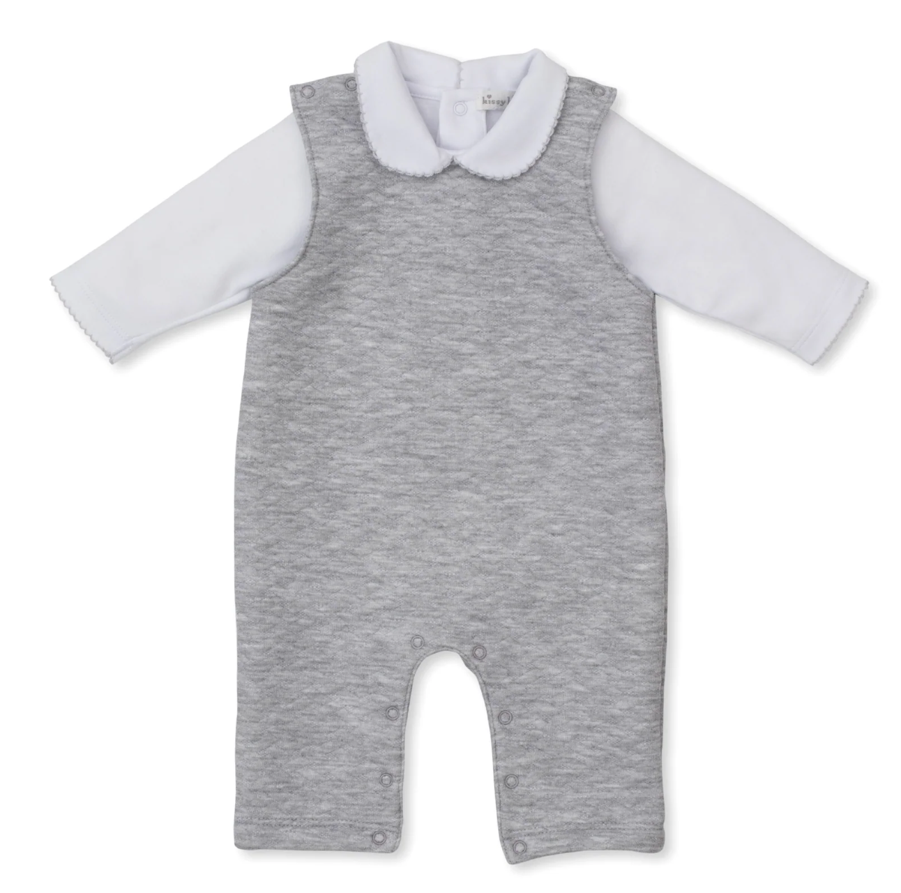 Kissy Kissy Jacquard Overall Set - Light Grey from Anderson Parker