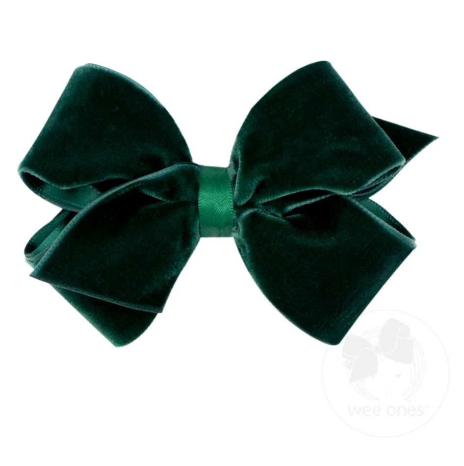 Small Velvet Basic Bow - Forest Green from Anderson Parker