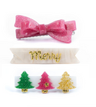 Merry Trees Vintage Glitter Bow Hair Clips from Anderson Parker