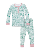 North Pole Christmas Two Piece Kids Henley Pajamas from Anderson Parker