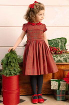 Marguerite Red Tartan Smocked Dress from Anderson Parker