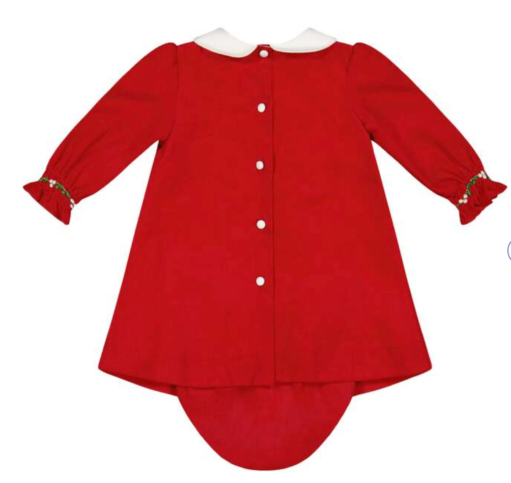 Olympe Red Smocked Baby Set from Anderson Parker