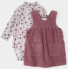 Floral Print on Corduroy Overall Dress Set from Anderson Parker