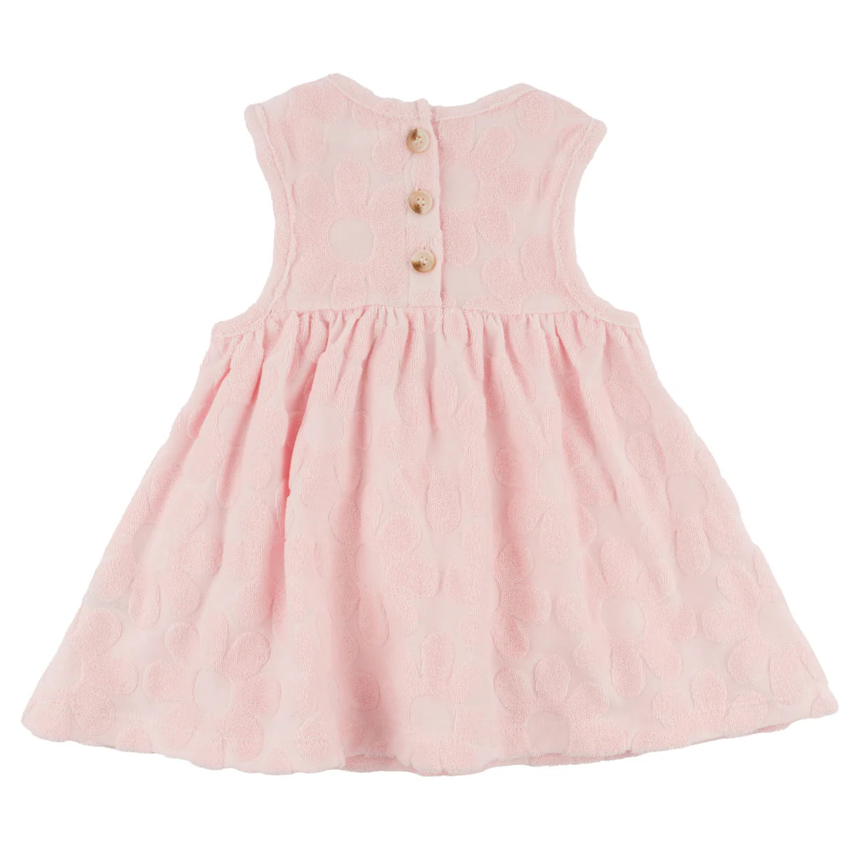 Sculpted Terry Lily Tank Dress - Daisies - Pale Pink - Anderson Parker