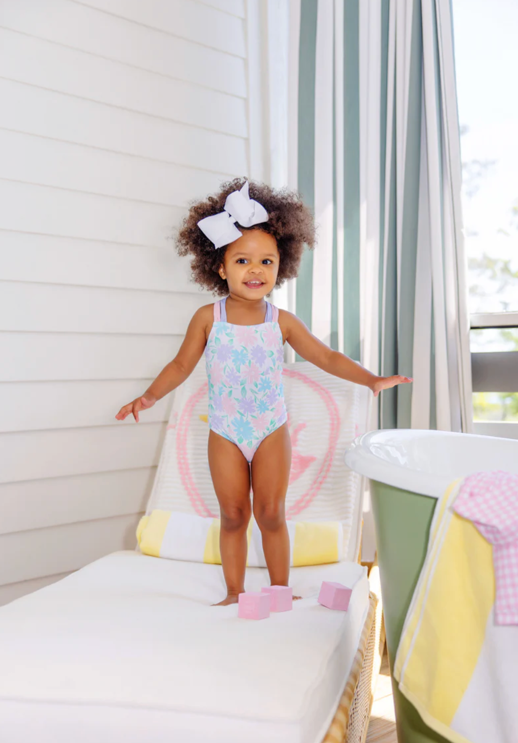 Seabrook Bathing Suit - Glastonbury Blooms with Palm Beach Pink & Lauderdale Lavender from Anderson Parker