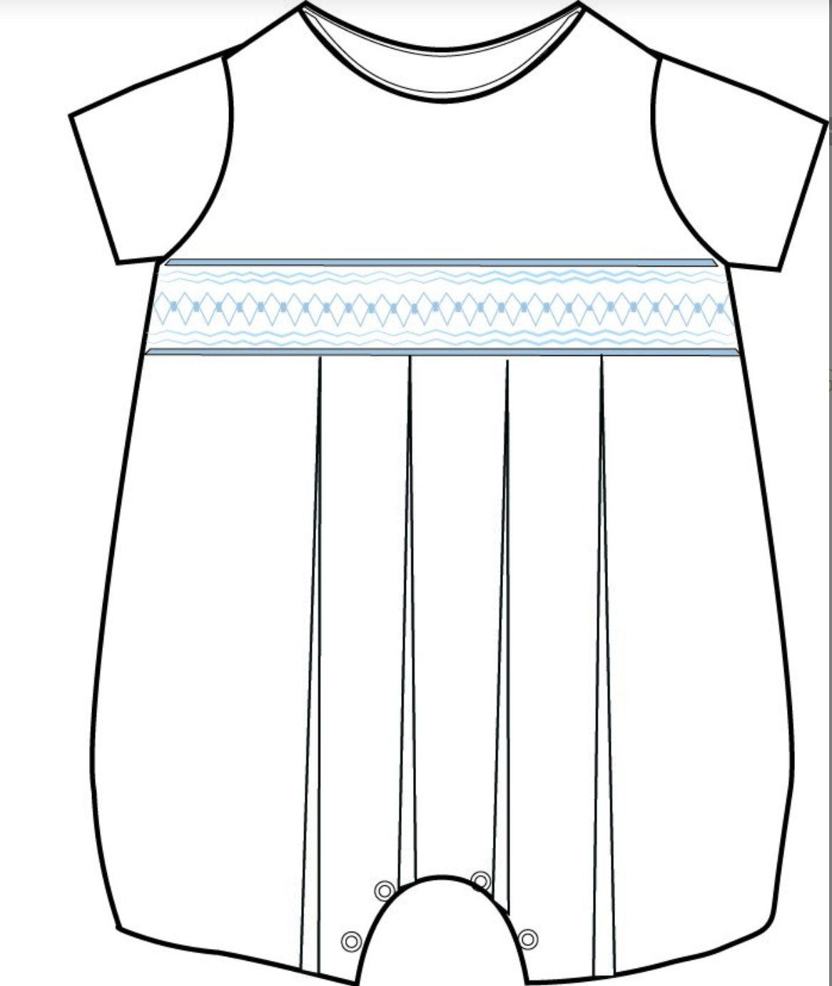 Sebastian Smocked Romper - Worth Ave White/Beale Street Blue and Sarasota Sky from Anderson Parker