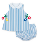 Seersucker Dress & Bloomer With Flowers from Anderson Parker