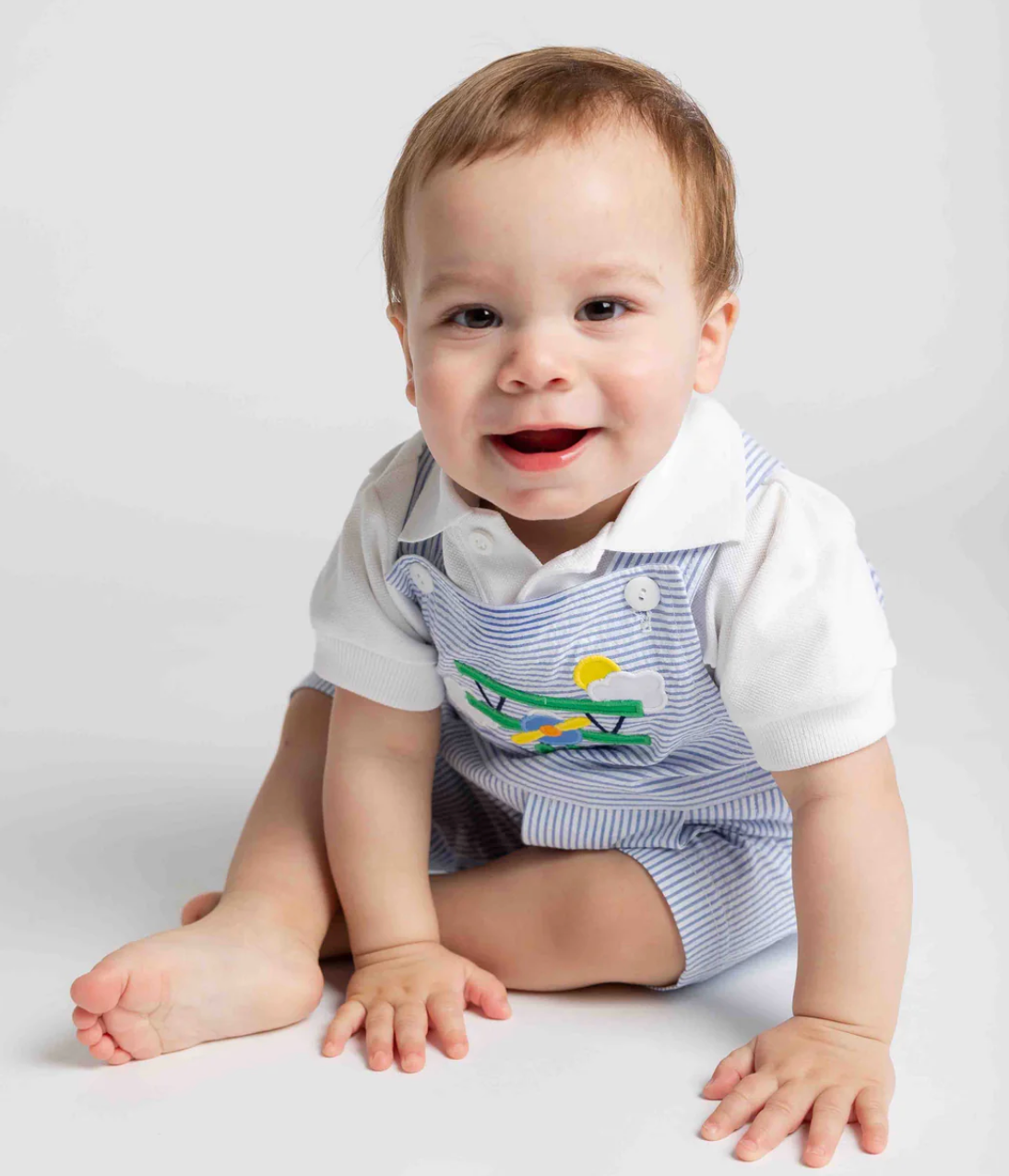 Seersucker Shortall With Airplane from Anderson Parker