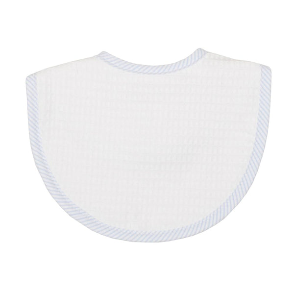Seersucker Striped Pique Medium Bib - Blue from Anderson Parker