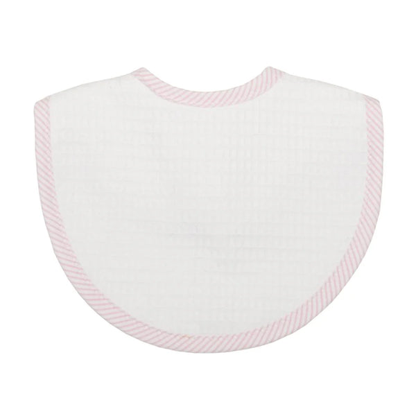 Seersucker Striped Pique Medium Bib - Pink from Anderson Parker