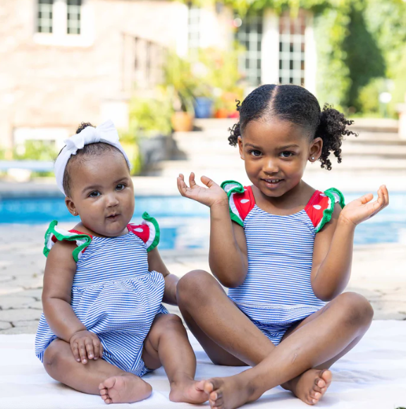 Seersucker Swimsuit With Watermelon from Anderson Parker