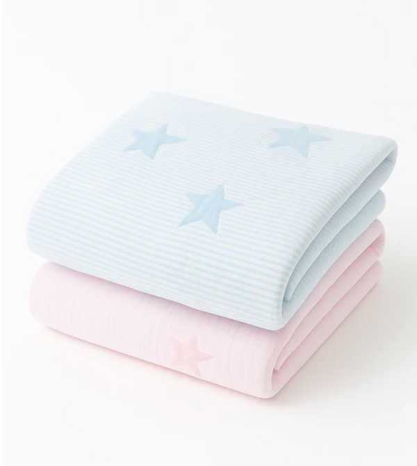 Seersucker with Stars Baby Blanket - Pink from Anderson Parker