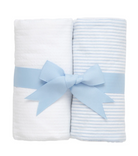 Set of Two Burps - Blue & White Seersucker Stripe from Anderson Parker