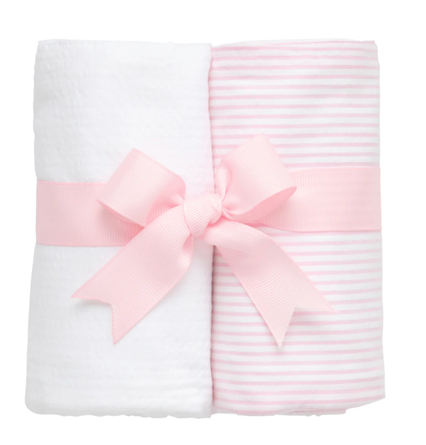 Set of Two Burps - Pink & White Seersucker Stripe from Anderson Parker