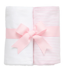 Set of Two Burps - Pink & White Seersucker Stripe from Anderson Parker