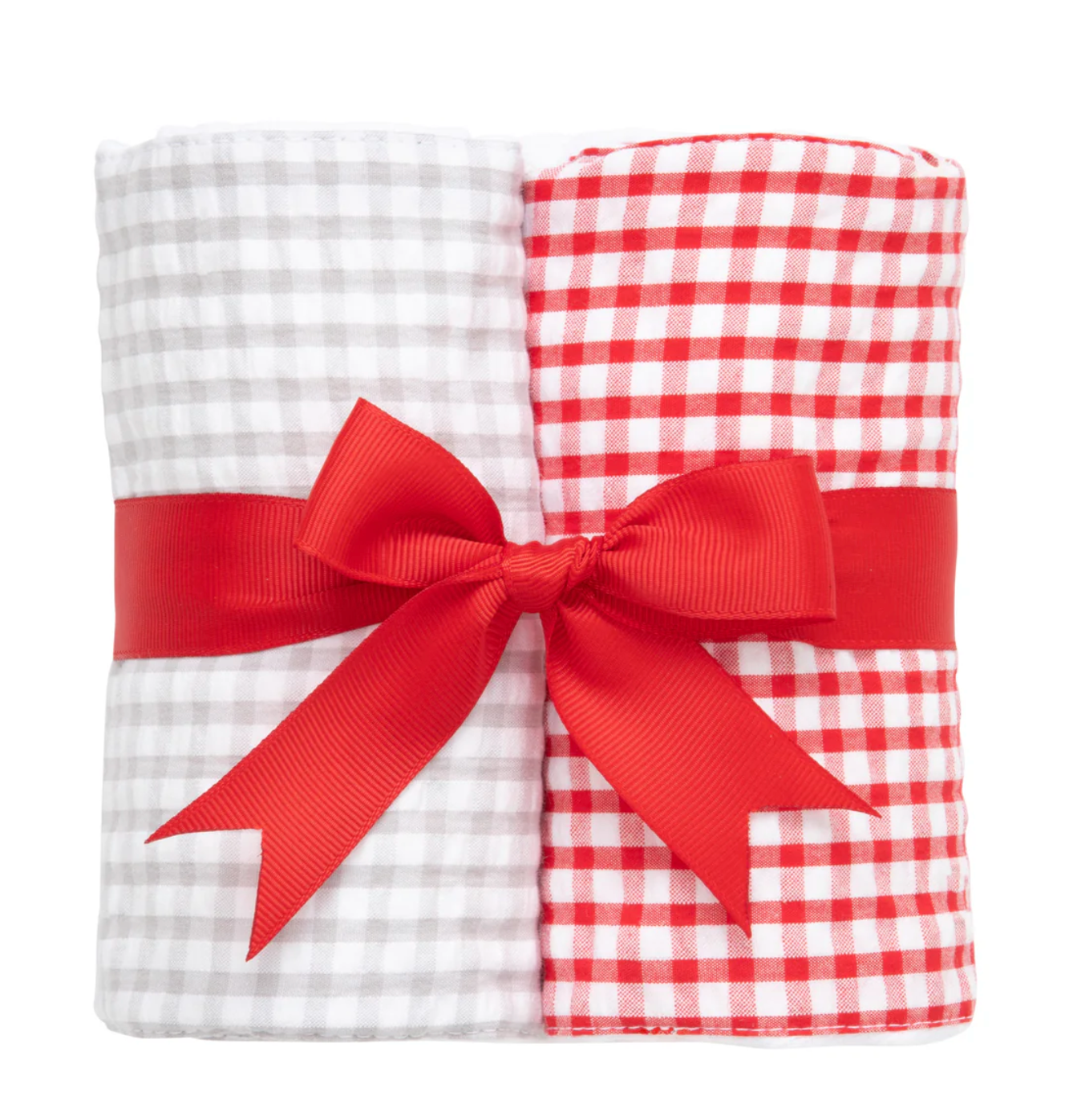 Set of Two Burps - Red & Gray Big Check from Anderson Parker