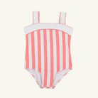 Shannon Bow Bathing Suit - Caicos Cabana Stripe (Parrot Cay Coral)/Worth Ave White from Anderson Parker