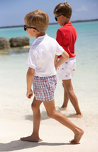 Sheffield Shorts - Seersucker - Pierce Mill Plaid Seersucker/Nantucket Navy from Anderson Parker