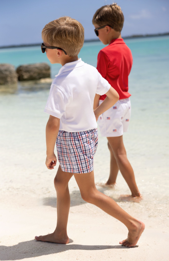 Sheffield Shorts - Seersucker - Pierce Mill Plaid Seersucker/Nantucket Navy from Anderson Parker