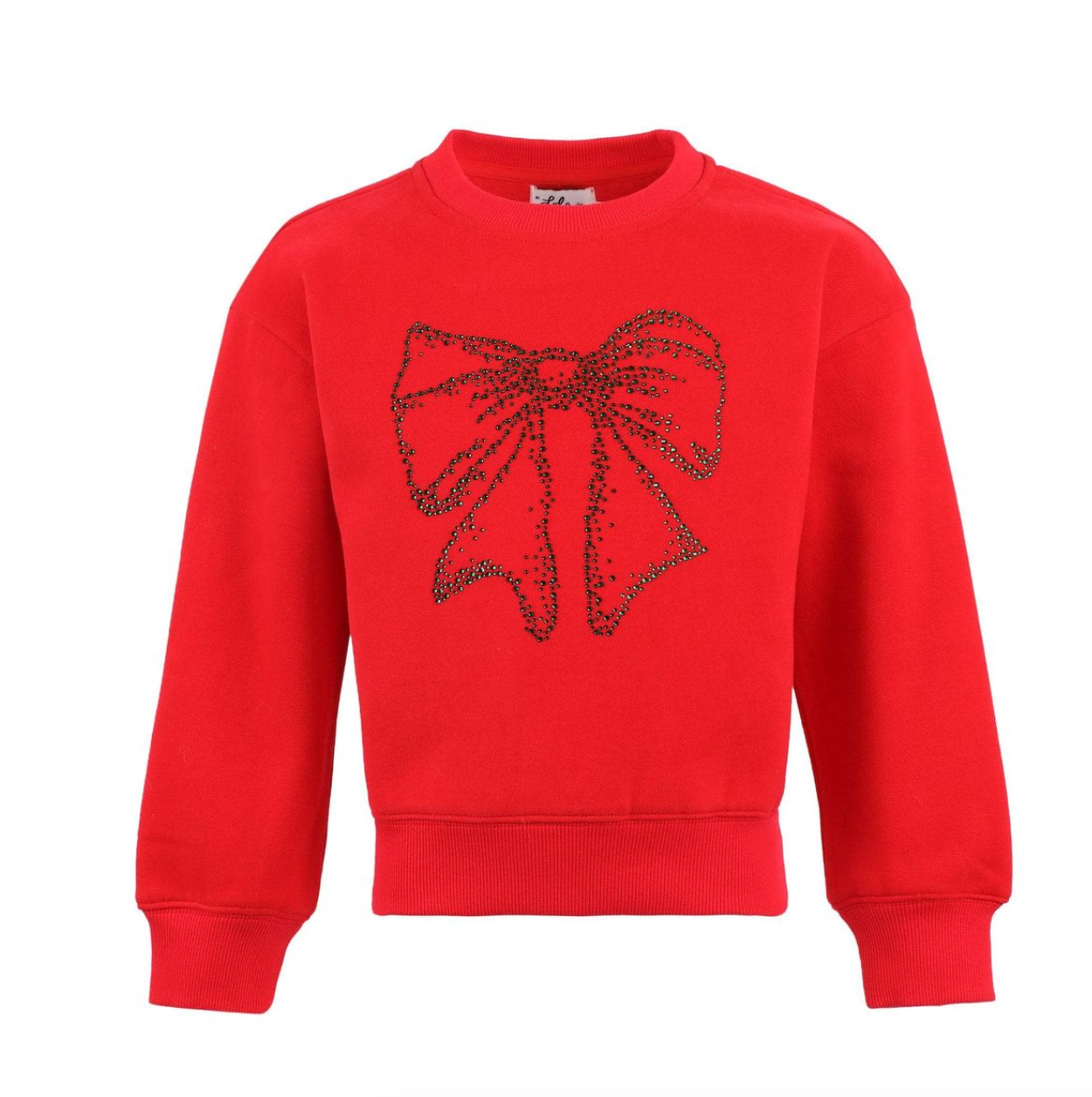 Shimmer Bow Sweatshirt - Red from Anderson Parker