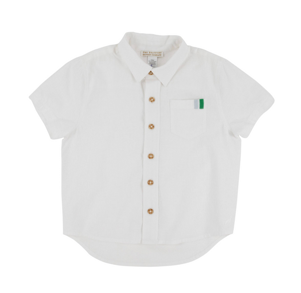 Short Sleeve Deans List Dress Shirt - Lines - Worth Ave White/Buckhead Blue/Kiawah Kelly Green from Anderson Parker