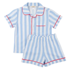 Short Sleeve Lock's Short Set - Caicos Cabana Stripe (Beale Street Blue)/Richmond Red from Anderson Parker