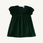 Short Sleeve Patsy's Party Dress - Velveteen - Grier Green/Nantucket Navy from Anderson Parker