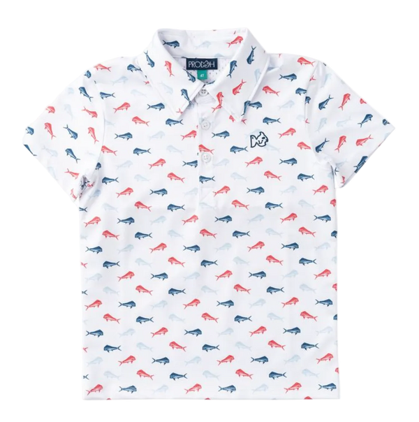 Short Sleeve Pro Performance Polo - Americana Fish Print from Anderson Parker