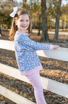 Sidney Sweatshirt & Light Pink Scallop Leggings - Fall Floral Knit from Anderson Parker