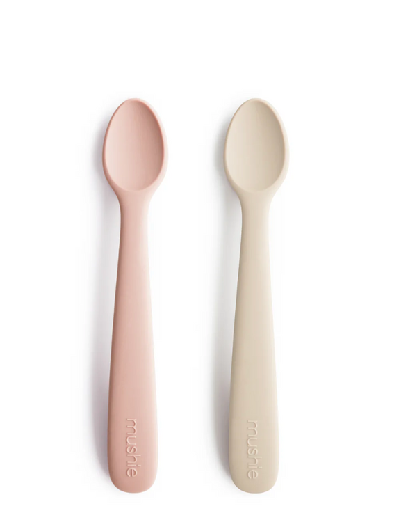 Silicone Feeding Spoons - 2-Pack - Blush/Shifting Sand from Anderson Parker