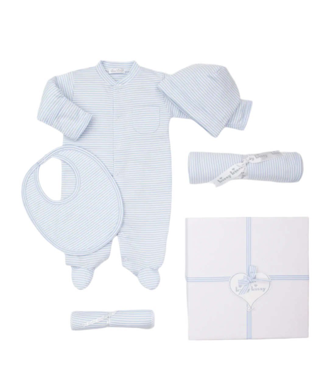 Simple Stripes Baby Outfit 5PC Gift Set with Gift Box from Anderson Parker