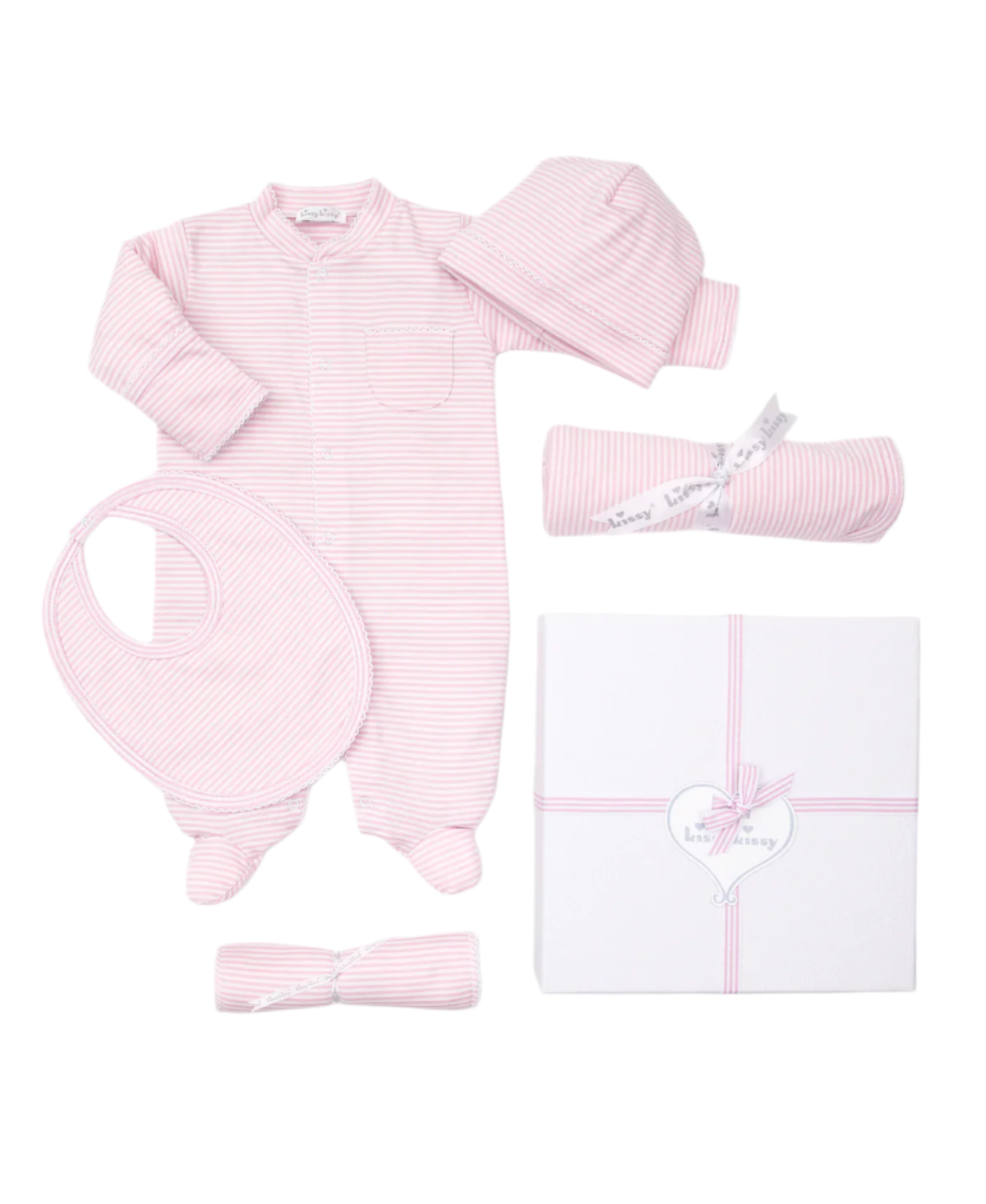 Simple Stripes Baby Outfit 5PC Gift Set with Gift Box from Anderson Parker