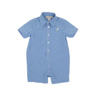 Sir Proper's Romper - Sunrise Blvd. Blue Mini Gingham with Worth Avenue White from Anderson Parker