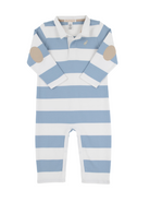Sir Proper`s Rugby Romper - Large Barrington Blue Stripe/Keeneland Khaki/Worth Ave White from Anderson Parker