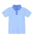 Sky Blue Thin Stripe Polo Shirt from Anderson Parker