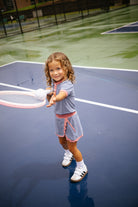 Slate/Dusty Pink Scalloped Skort from Anderson Parker