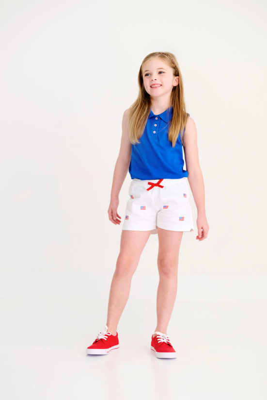 Sleeveless Anna Price Polo - Rockefeller Royal/Richmond Red from Anderson Parker