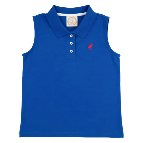 Sleeveless Anna Price Polo - Rockefeller Royal/Richmond Red from Anderson Parker