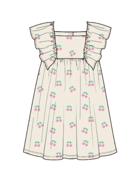 Sleeveless Dress - Off White - Cherries from Anderson Parker