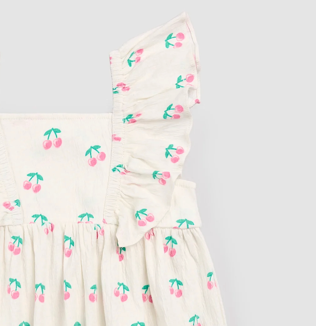 Sleeveless Dress - Off White - Cherries from Anderson Parker