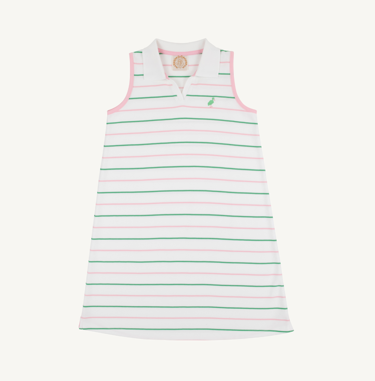 Sleeveless Maude's Polo Dress - Tradd Street Stripe/Pier Party Pink from Anderson Parker