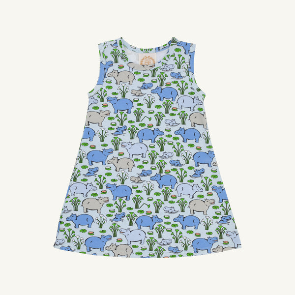 Sleeveless Polly Play Dress - Bal Harbour Hippo (Beale Street Blue) from Anderson Parker