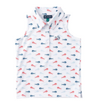 Sleeveless Pro Performance  Polo - Americana Fish Print from Anderson Parker