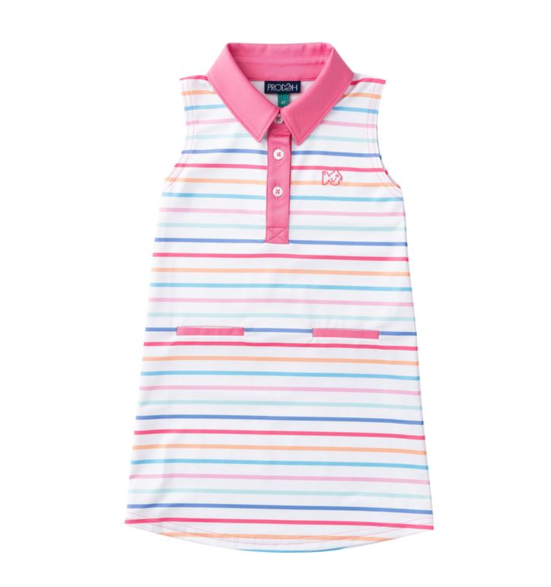 Sleeveless Pro Performance Polo Dress - Sun-kissed Stripe from Anderson Parker