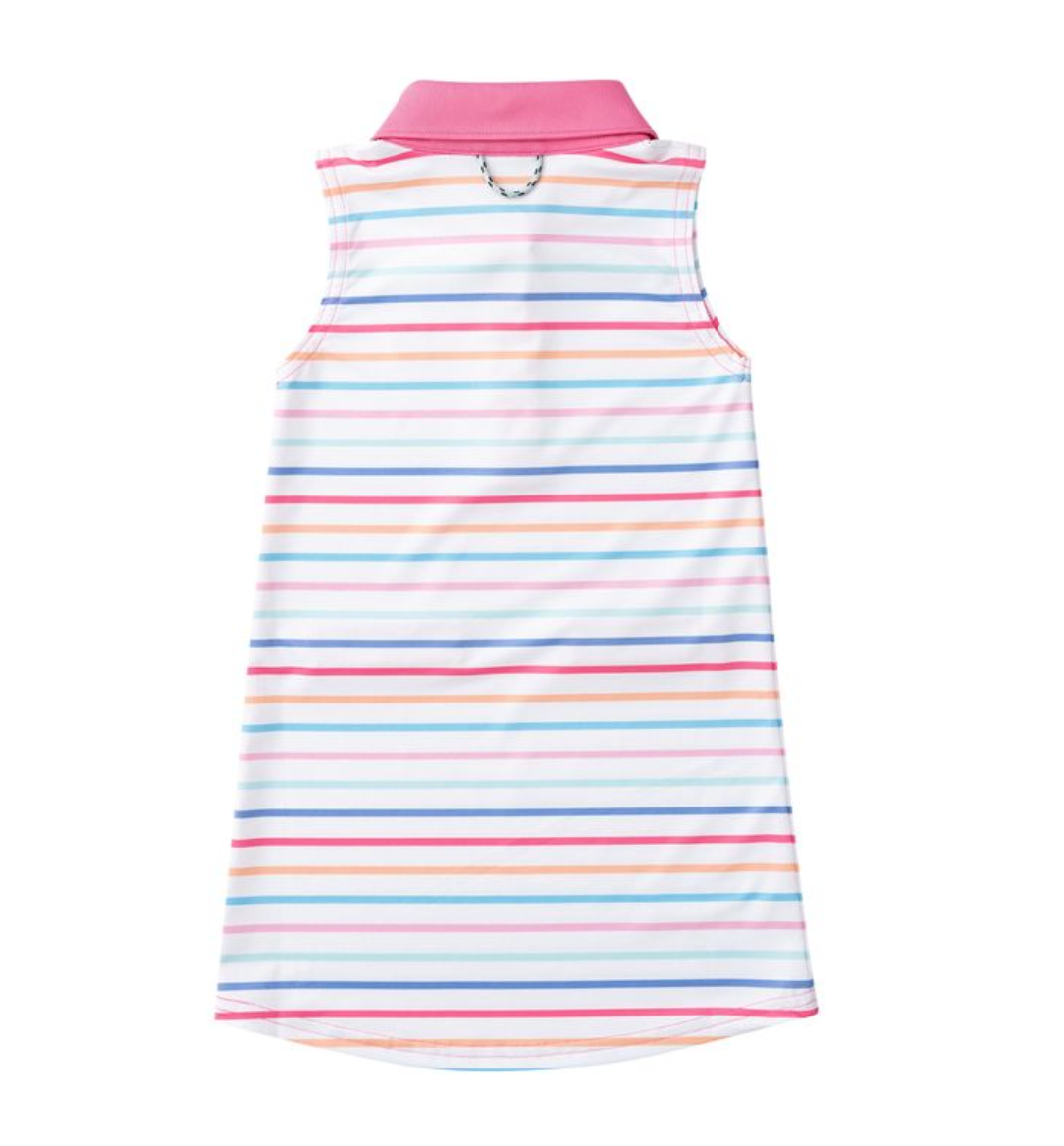 Sleeveless Pro Performance Polo Dress - Sun-kissed Stripe from Anderson Parker