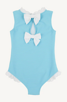 Sleeveless Sarasota Surf Suit - Belhaven Blue with Worth Avenue White Eyelet from Anderson Parker