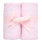 Small Check Set of Two Burps -Pink from Anderson Parker